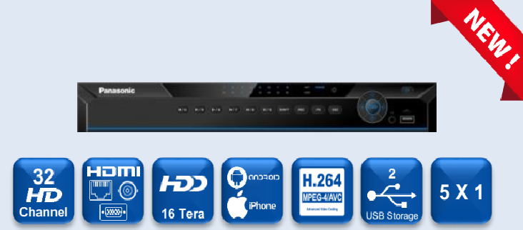 32 Channels 1U 5X1 DVR - PI-HL1232XAK